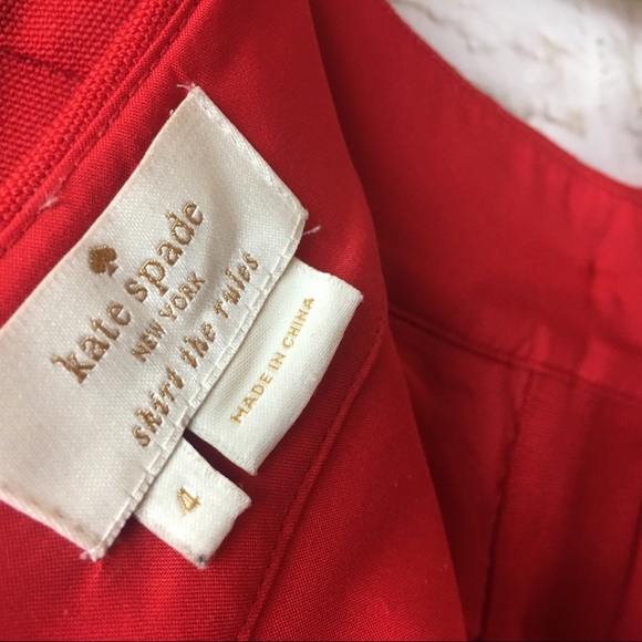 Kate Spade Red Button Wool Skirt 4 - Picture 4 of 7